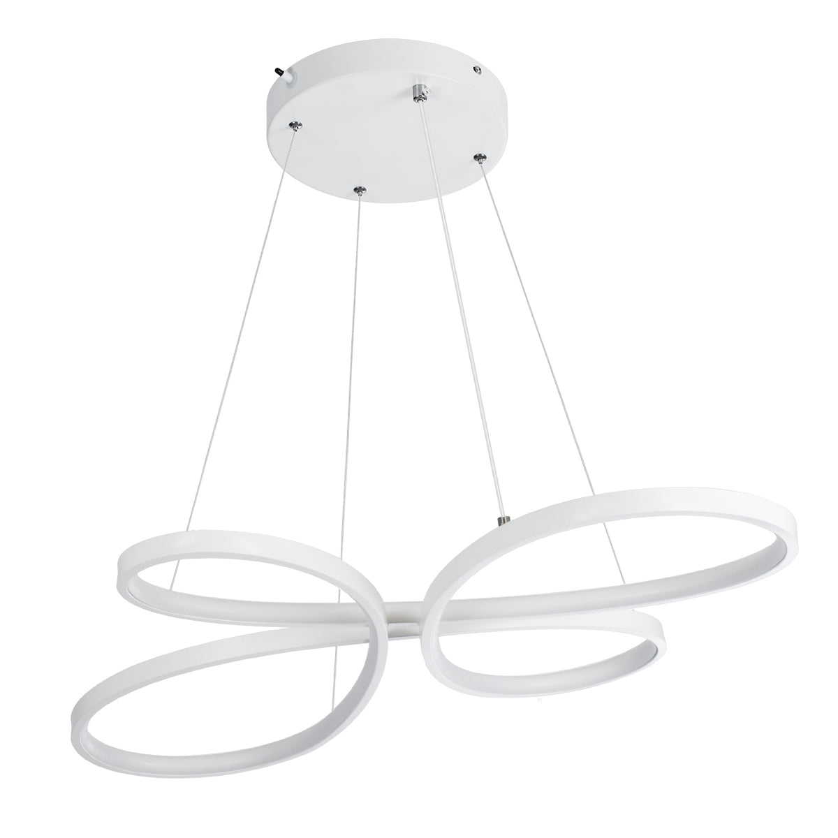 GloboStar® BUTTERFLY 61392 Κρεμαστό Φωτιστικό Οροφής Design LED CCT 75W 8400lm 300° AC 220-240V - Εναλλαγή Φωτισμού μέσω Τηλεχειριστηρίου All In One Ψυχρό 6000k+Φυσικό 4500k+Θερμό 2700k Dimmable Μ71 x Π52 x Υ4cm - Λευκό - ledmania.gr