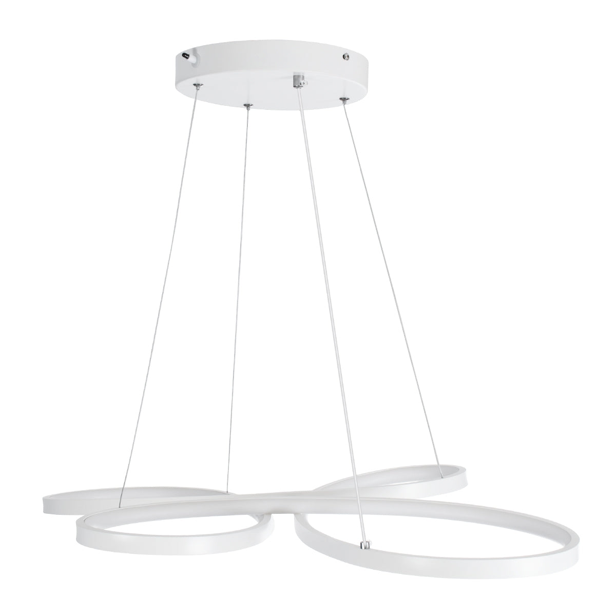 GloboStar® BUTTERFLY 61392 Κρεμαστό Φωτιστικό Οροφής Design LED CCT 75W 8400lm 300° AC 220-240V - Εναλλαγή Φωτισμού μέσω Τηλεχειριστηρίου All In One Ψυχρό 6000k+Φυσικό 4500k+Θερμό 2700k Dimmable Μ71 x Π52 x Υ4cm - Λευκό - ledmania.gr
