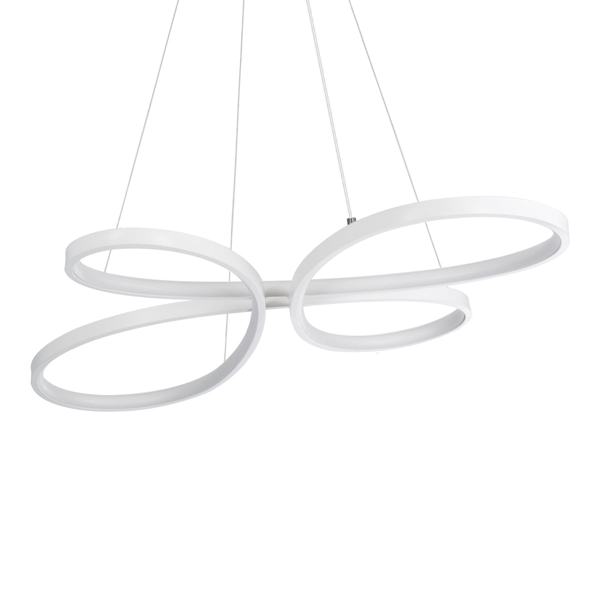 GloboStar® BUTTERFLY 61392 Κρεμαστό Φωτιστικό Οροφής Design LED CCT 75W 8400lm 300° AC 220-240V - Εναλλαγή Φωτισμού μέσω Τηλεχειριστηρίου All In One Ψυχρό 6000k+Φυσικό 4500k+Θερμό 2700k Dimmable Μ71 x Π52 x Υ4cm - Λευκό - ledmania.gr