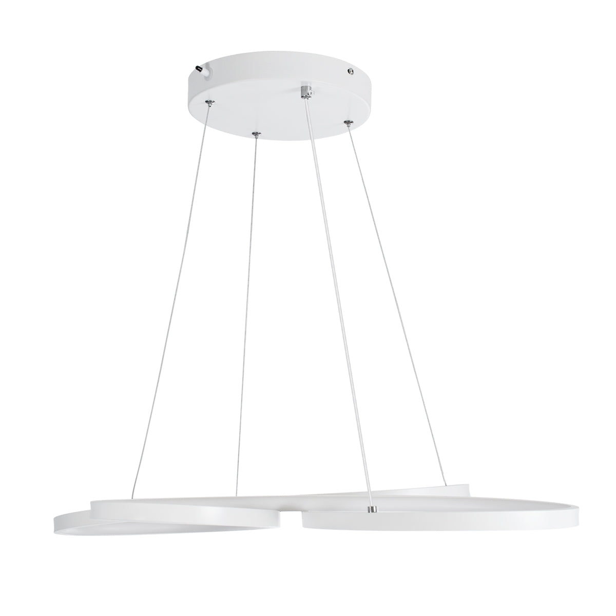 GloboStar® BUTTERFLY 61392 Κρεμαστό Φωτιστικό Οροφής Design LED CCT 75W 8400lm 300° AC 220-240V - Εναλλαγή Φωτισμού μέσω Τηλεχειριστηρίου All In One Ψυχρό 6000k+Φυσικό 4500k+Θερμό 2700k Dimmable Μ71 x Π52 x Υ4cm - Λευκό - ledmania.gr