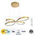 GloboStar® BUTTERFLY 61393 Κρεμαστό Φωτιστικό Οροφής Design LED CCT 75W 8400lm 300° AC 220-240V - Εναλλαγή Φωτισμού μέσω Τηλεχειριστηρίου All In One Ψυχρό 6000k+Φυσικό 4500k+Θερμό 2700k Dimmable Μ71 x Π52 x Υ4cm - Χρυσό Βούρτσας - ledmania.gr