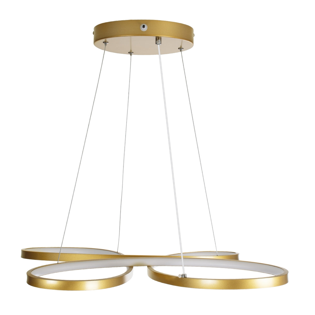 GloboStar® BUTTERFLY 61393 Κρεμαστό Φωτιστικό Οροφής Design LED CCT 75W 8400lm 300° AC 220-240V - Εναλλαγή Φωτισμού μέσω Τηλεχειριστηρίου All In One Ψυχρό 6000k+Φυσικό 4500k+Θερμό 2700k Dimmable Μ71 x Π52 x Υ4cm - Χρυσό Βούρτσας - ledmania.gr