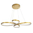 GloboStar® BUTTERFLY 61393 Κρεμαστό Φωτιστικό Οροφής Design LED CCT 75W 8400lm 300° AC 220-240V - Εναλλαγή Φωτισμού μέσω Τηλεχειριστηρίου All In One Ψυχρό 6000k+Φυσικό 4500k+Θερμό 2700k Dimmable Μ71 x Π52 x Υ4cm - Χρυσό Βούρτσας - ledmania.gr