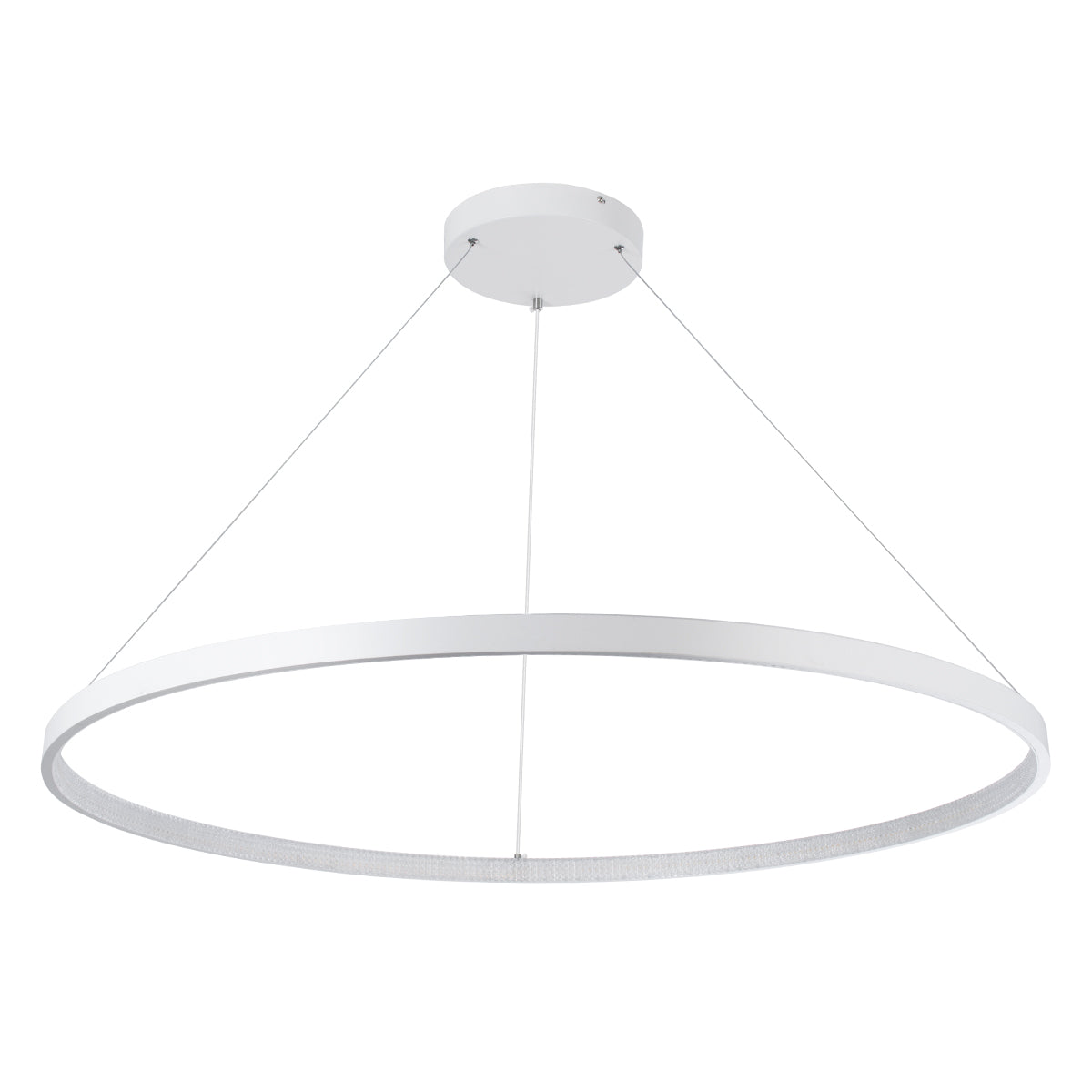 GloboStar® DIAMOND 61518 Κρεμαστό Φωτιστικό Δαχτυλίδι-Κύκλος LED CCT 75W 8400lm 360° AC 220-240V - Εναλλαγή Φωτισμού μέσω Τηλεχειριστηρίου All In One Ψυχρό 6000k+Φυσικό 4500k+Θερμό 2700k Dimmable Φ100cm - Λευκό - 3 Years Warranty - ledmania.gr