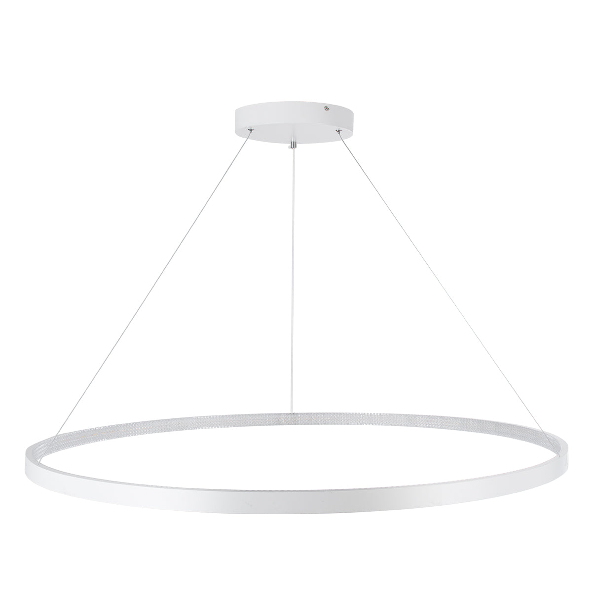 GloboStar® DIAMOND 61518 Κρεμαστό Φωτιστικό Δαχτυλίδι-Κύκλος LED CCT 75W 8400lm 360° AC 220-240V - Εναλλαγή Φωτισμού μέσω Τηλεχειριστηρίου All In One Ψυχρό 6000k+Φυσικό 4500k+Θερμό 2700k Dimmable Φ100cm - Λευκό - 3 Years Warranty - ledmania.gr