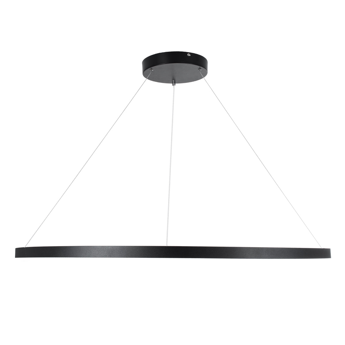 GloboStar® DIAMOND 61519 Κρεμαστό Φωτιστικό Δαχτυλίδι-Κύκλος LED CCT 75W 8400lm 360° AC 220-240V - Εναλλαγή Φωτισμού μέσω Τηλεχειριστηρίου All In One Ψυχρό 6000k+Φυσικό 4500k+Θερμό 2700k Dimmable Φ100cm - Μαύρο - 3 Years Warranty - ledmania.gr