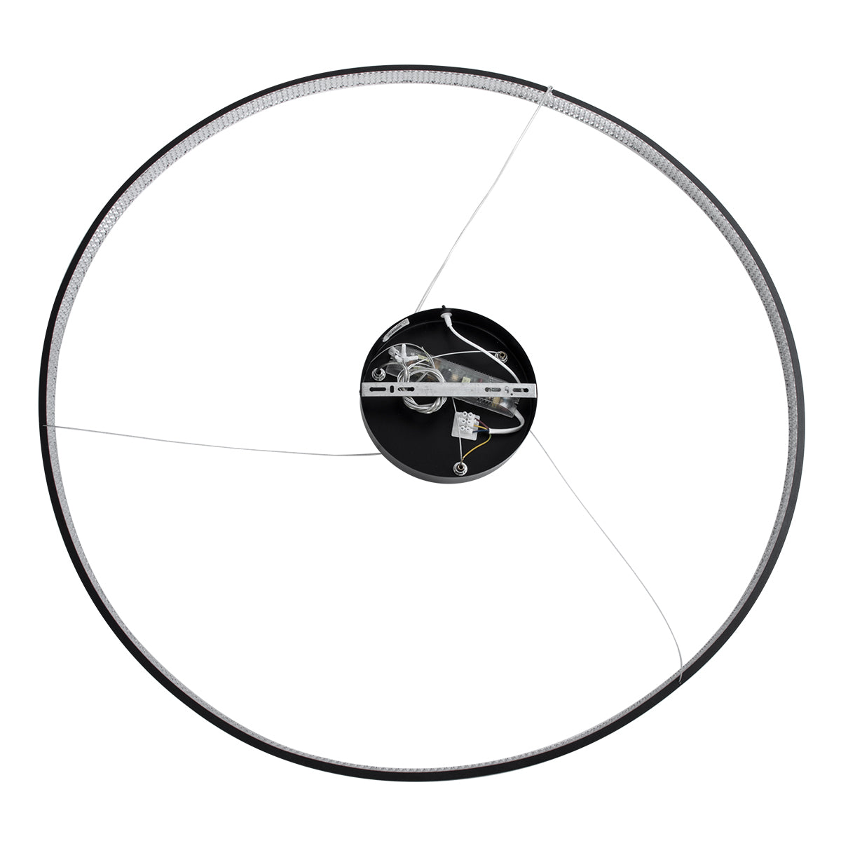 GloboStar® DIAMOND 61519 Κρεμαστό Φωτιστικό Δαχτυλίδι-Κύκλος LED CCT 75W 8400lm 360° AC 220-240V - Εναλλαγή Φωτισμού μέσω Τηλεχειριστηρίου All In One Ψυχρό 6000k+Φυσικό 4500k+Θερμό 2700k Dimmable Φ100cm - Μαύρο - 3 Years Warranty - ledmania.gr