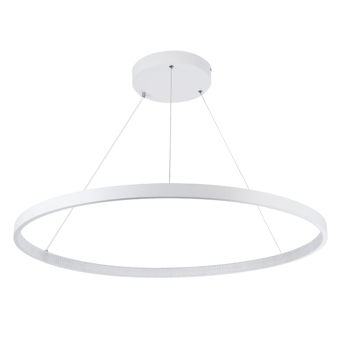 GloboStar® DIAMOND 61521 Κρεμαστό Φωτιστικό Δαχτυλίδι-Κύκλος LED CCT 67W 7504lm 360° AC 220-240V - Εναλλαγή Φωτισμού μέσω Τηλεχειριστηρίου All In One Ψυχρό 6000k+Φυσικό 4500k+Θερμό 2700k Dimmable Φ80cm - Λευκό - 3 Years Warranty - ledmania.gr