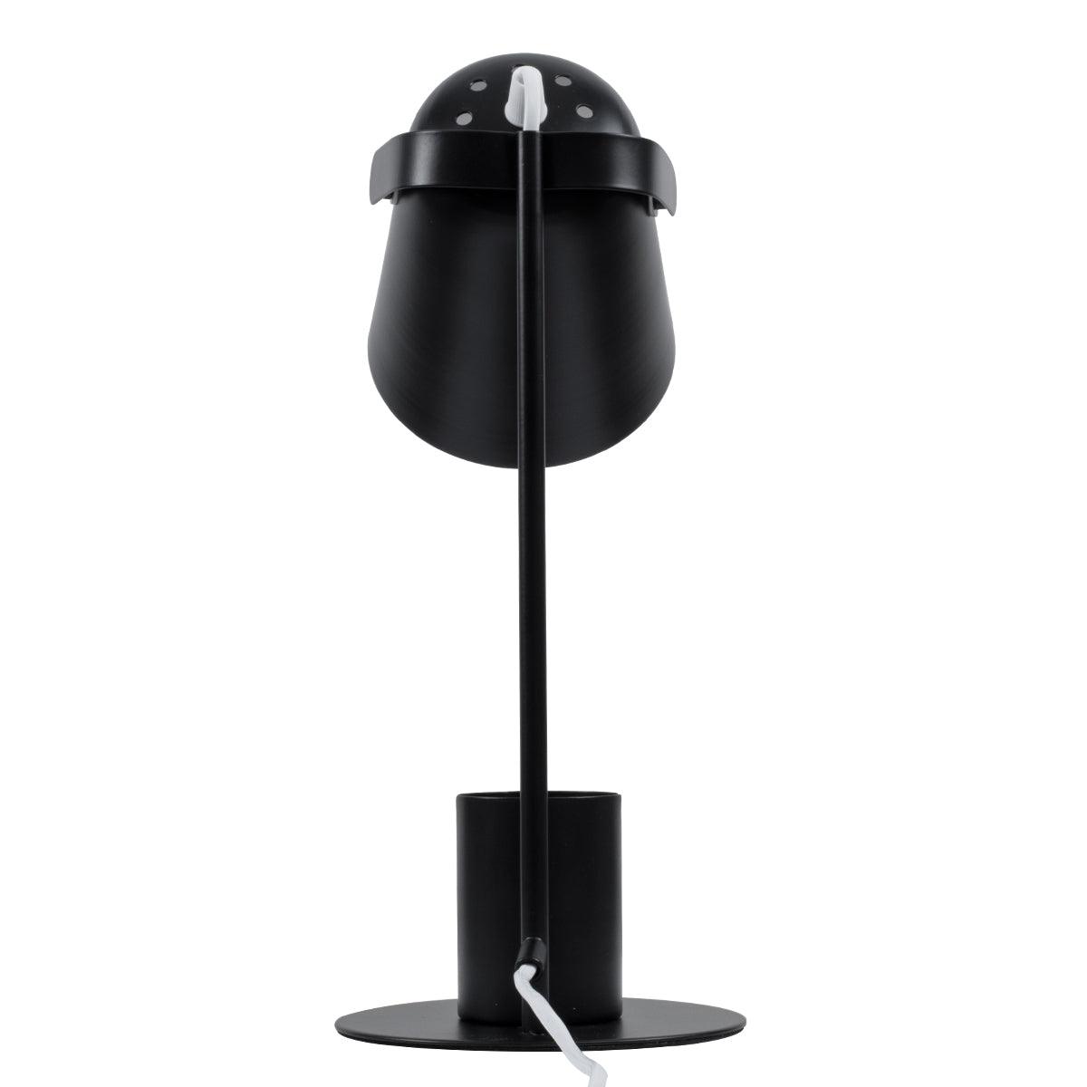 GloboStar® PENCASE 61563 Μοντέρνο Επιτραπέζιο Φωτιστικό Γραφείου - Πορτατίφ - Μονόφωτο 1 x E27 Μαύρο Μεταλλικό Καμπάνα με Διακόπτη On/Off - Μολυβοθήκη & Βάση Τηλεφώνου - L12 x W15 x H38cm - ledmania.gr