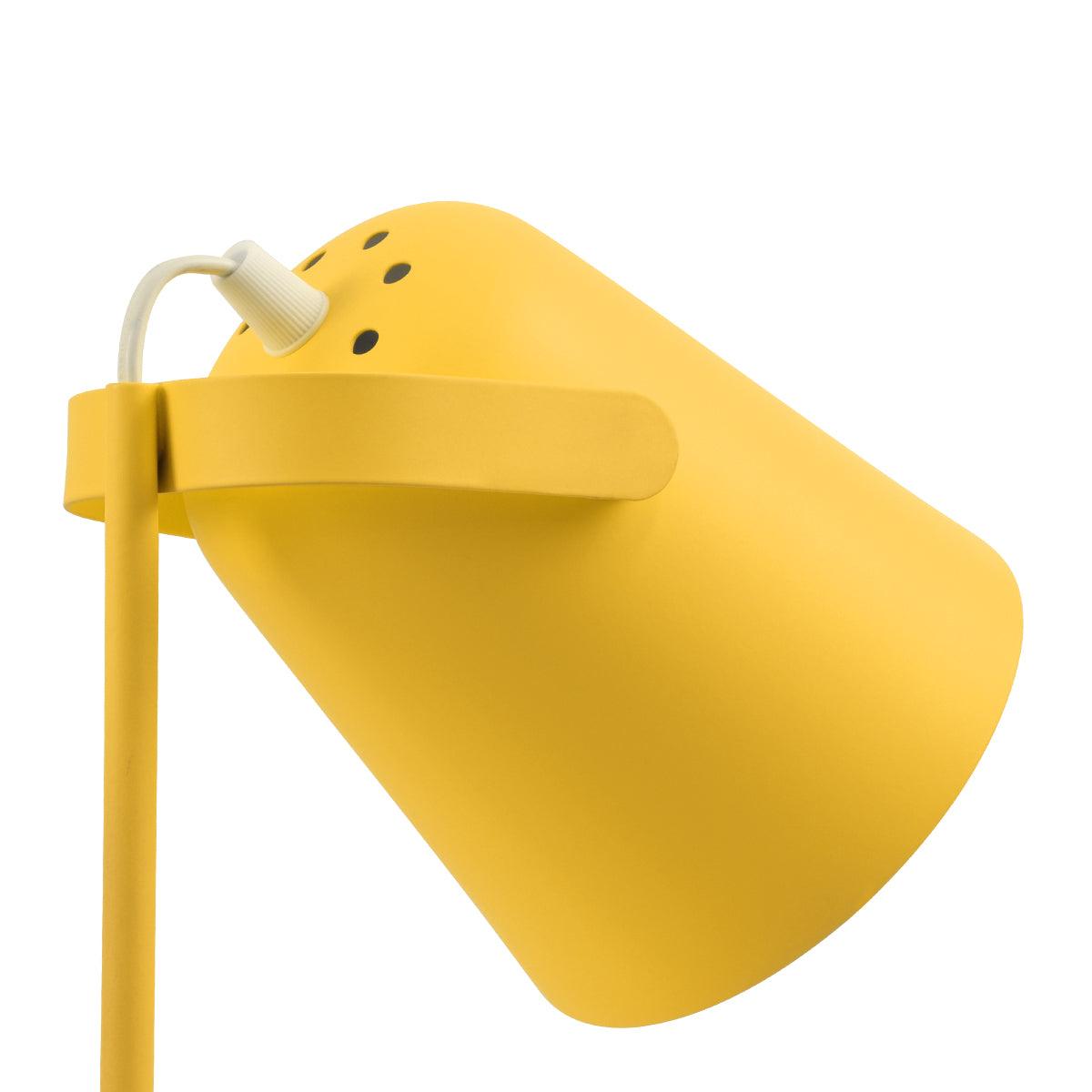 GloboStar® PENCASE 61567 Μοντέρνο Επιτραπέζιο Φωτιστικό Γραφείου - Πορτατίφ - Μονόφωτο 1 x E27 Κίτρινο Μεταλλικό Καμπάνα με Διακόπτη On/Off - Μολυβοθήκη & Βάση Τηλεφώνου - L12 x W15 x H38cm - ledmania.gr