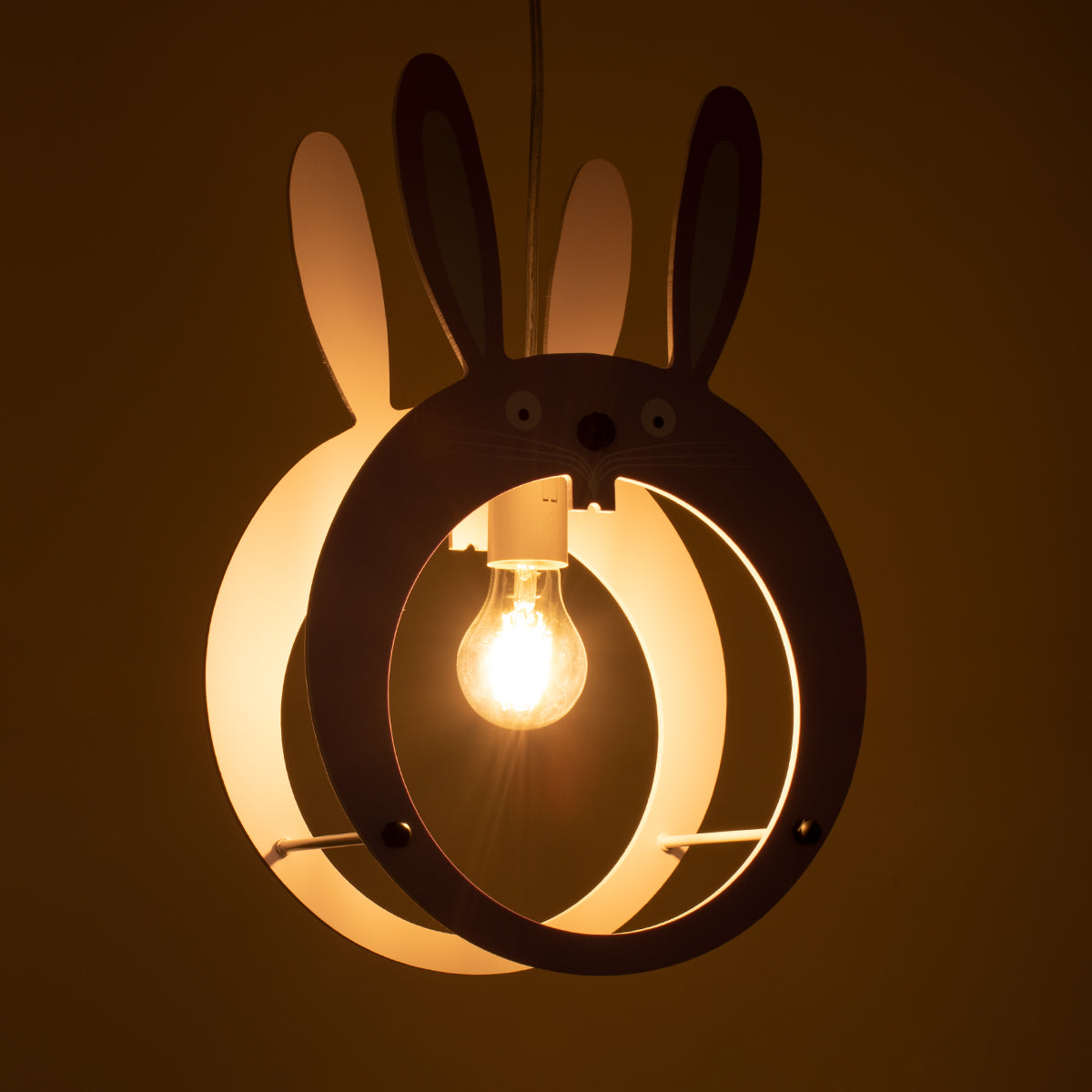 GloboStar® BUNNY 61577 Μοντέρνο Παδικό Κρεμαστό Φωτιστικό Οροφής Μονόφωτο 1 x E27 Ροζ PVC Φιγούρα Λαγουδάκι Μ27.2 x Π15.5 x Υ40cm - ledmania.gr