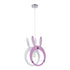 GloboStar® BUNNY 61577 Μοντέρνο Παδικό Κρεμαστό Φωτιστικό Οροφής Μονόφωτο 1 x E27 Ροζ PVC Φιγούρα Λαγουδάκι Μ27.2 x Π15.5 x Υ40cm - ledmania.gr
