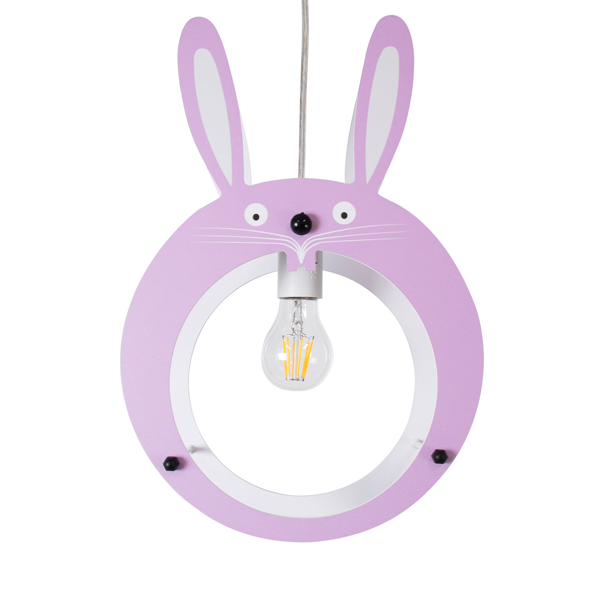 GloboStar® BUNNY 61577 Μοντέρνο Παδικό Κρεμαστό Φωτιστικό Οροφής Μονόφωτο 1 x E27 Ροζ PVC Φιγούρα Λαγουδάκι Μ27.2 x Π15.5 x Υ40cm - ledmania.gr