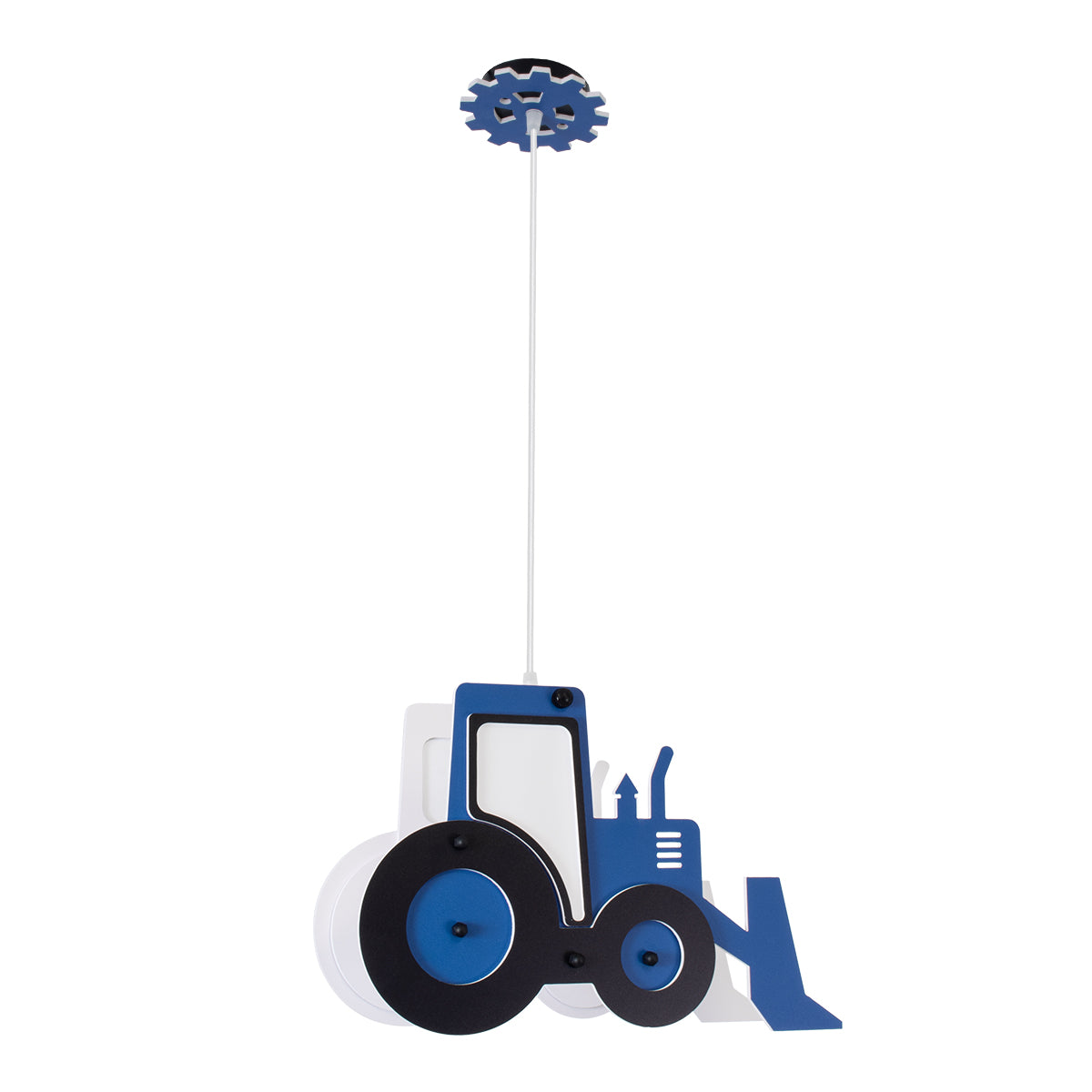 GloboStar® TRACTOR 61580 Μοντέρνο Παδικό Κρεμαστό Φωτιστικό Οροφής Μονόφωτο 1 x E27 Μπλε PVC Φιγούρα Τρακτέρ-Φαγάνα Μ40 x Π15.5 x Υ26.5cm - ledmania.gr