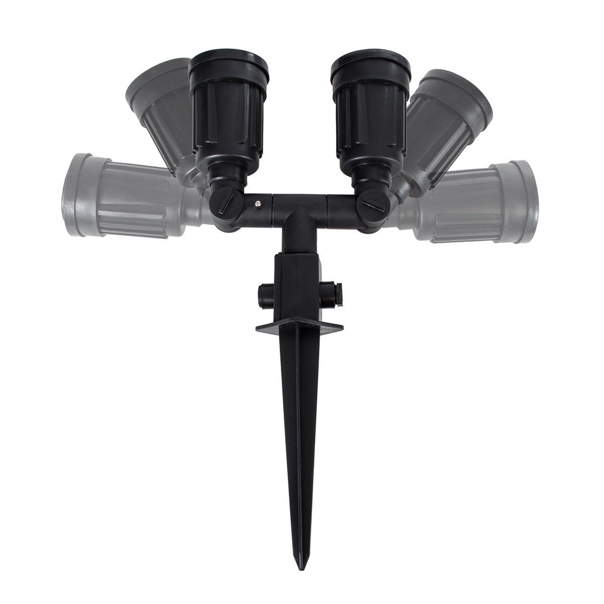 GloboStar® GRASEDO 61614 Καρφωτή Βάση Κήπου με 2 Ντουί E27 για Λάμπες Σποτ PAR38 - Αδιάβροχη IP67 - Υψηλής Αντοχής ABS - VDE Certified - Μ25 x Π7.5 x Υ43.5cm - Μαύρο - 5 Years Warranty - ledmania.gr