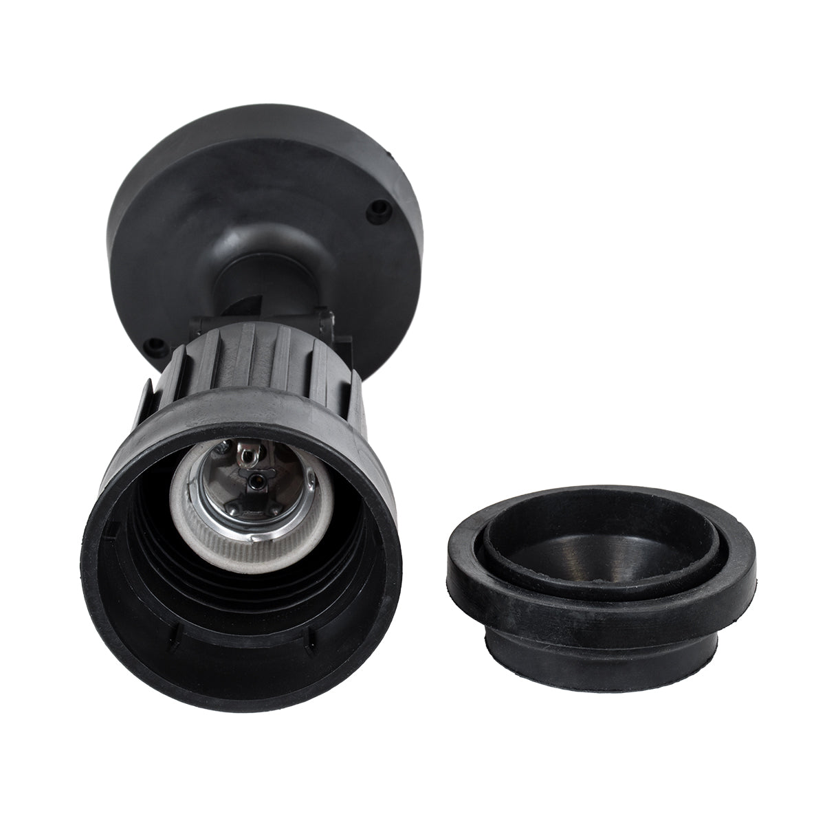 GloboStar® GRASEDO 61615 Βάση Κήπου με Ντουί E27 για Λάμπα Σποτ PAR38 - Αδιάβροχη IP67 - Υψηλής Αντοχής ABS - VDE Certified - Φ9.5 x Υ22cm - Μαύρο - 5 Years Warranty - ledmania.gr