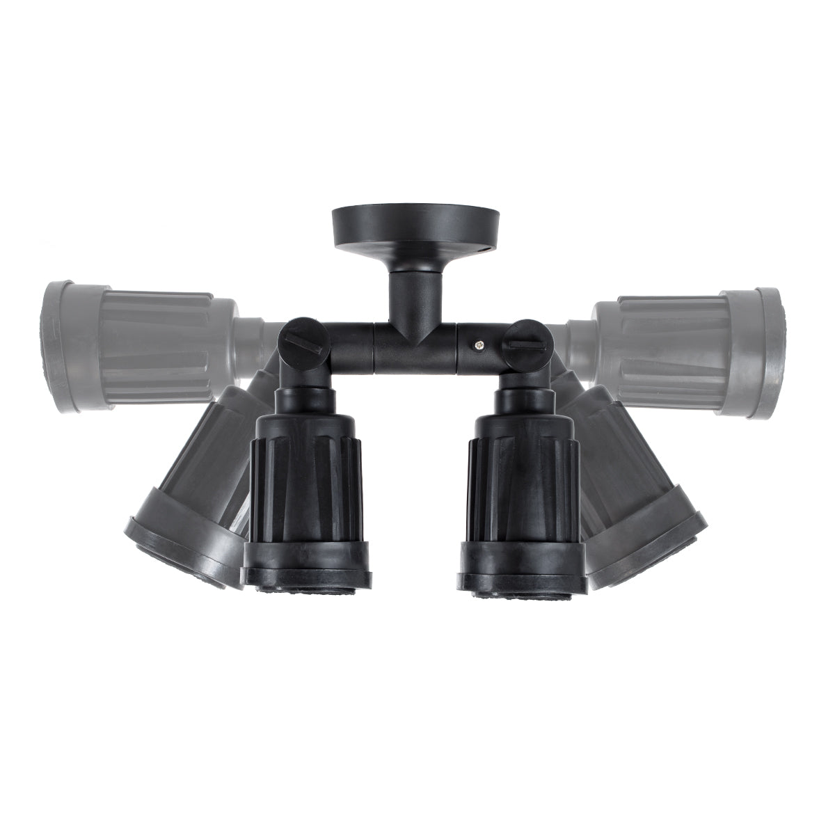 GloboStar® GRASEDO 61616 Βάση Κήπου με 2 Ντουί E27 για Λάμπες Σποτ PAR38 - Αδιάβροχη IP67 - Υψηλής Αντοχής ABS - VDE Certified - Μ40 x Π9.5 x Υ22cm - Μαύρο - 5 Years Warranty - ledmania.gr