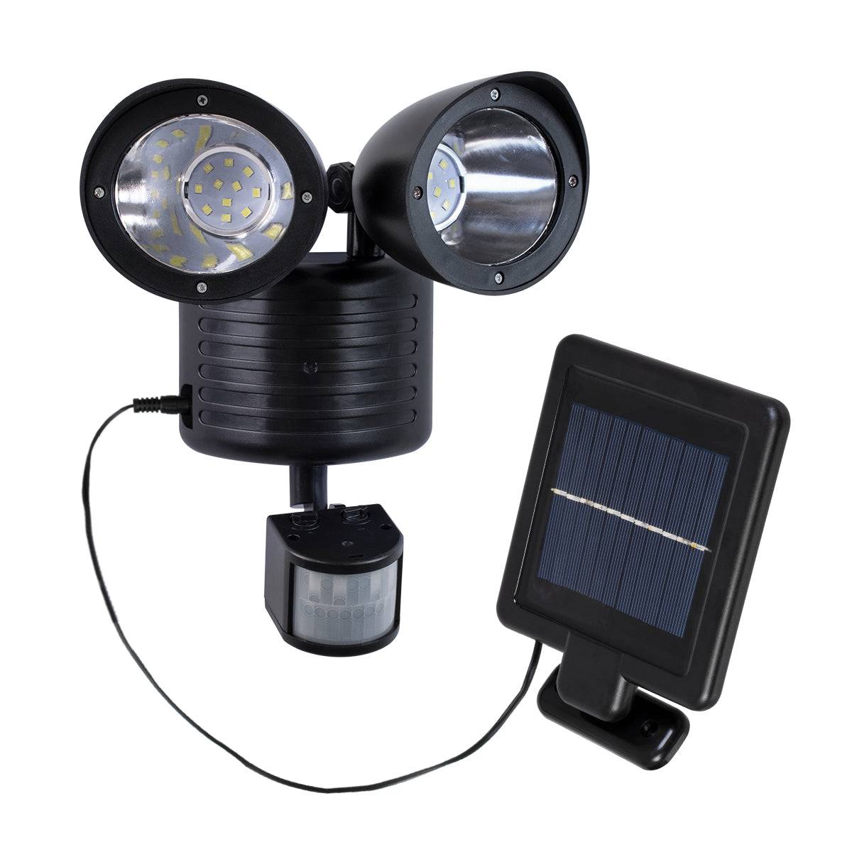 GloboStar® 85712 Μαύρο Αυτόνομο Ηλιακό Φωτιστικό LED SMD 10W 150lm με Ενσωματωμένη Μπαταρία 1200mAh - Φωτοβολταϊκό Πάνελ με Αισθητήρα Ημέρας-Νύχτας και PIR Αισθητήρα Κίνησης Αδιάβροχο IP54 Ψυχρό Λευκό 6000K - ledmania.gr