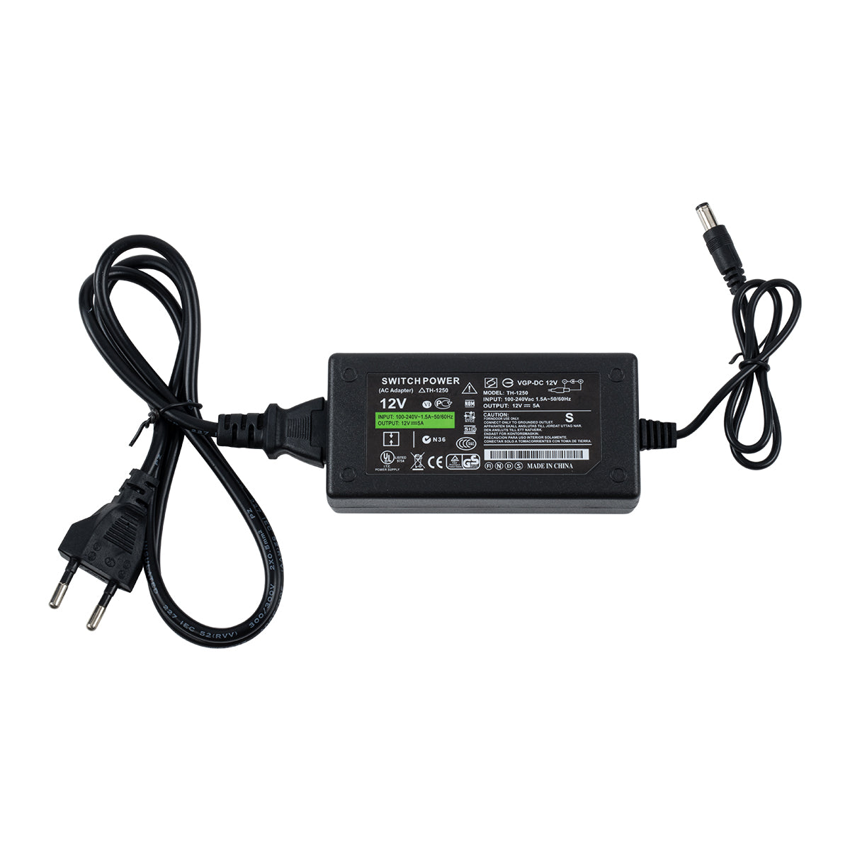 GloboStar® 70417 Σετ Ταινία COB LED 5m 48W/5m 308LED/m 864lm/m 120° DC 12V IP20 με Τροφοδοτικό Ψυχρό Λευκό 6000K - ledmania.gr
