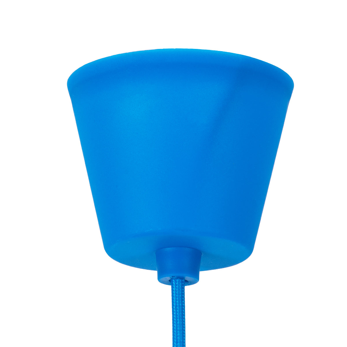 GloboStar® CABLITO 61558 Μοντέρνο Κρεμαστό Φωτιστικό Οροφής Μονόφωτο 1 x E27 Μπλε Σιλικόνης Ανάρτηση με Υφασμάτινο Καλώδιο Φ4 x Υ110cm - ledmania.gr