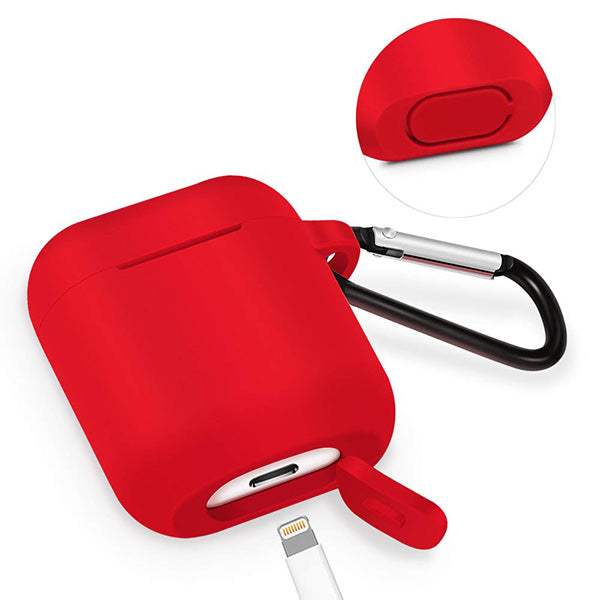 SILICONE CASE FOR AIRPODS TYPE 1 RED - ledmania.gr