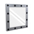 GloboStar® MAKEUP MIRROR-80x80-6 Μοντέρνος Καθρέπτης Μακιγιάζ με Πλαίσιο Φυσικού Ξύλου με Διακόπτη On/Off 12 x E27 AC220-240V - Μ80 x Π7 x Υ80cm - Γκρι Ανθρακί - ledmania.gr
