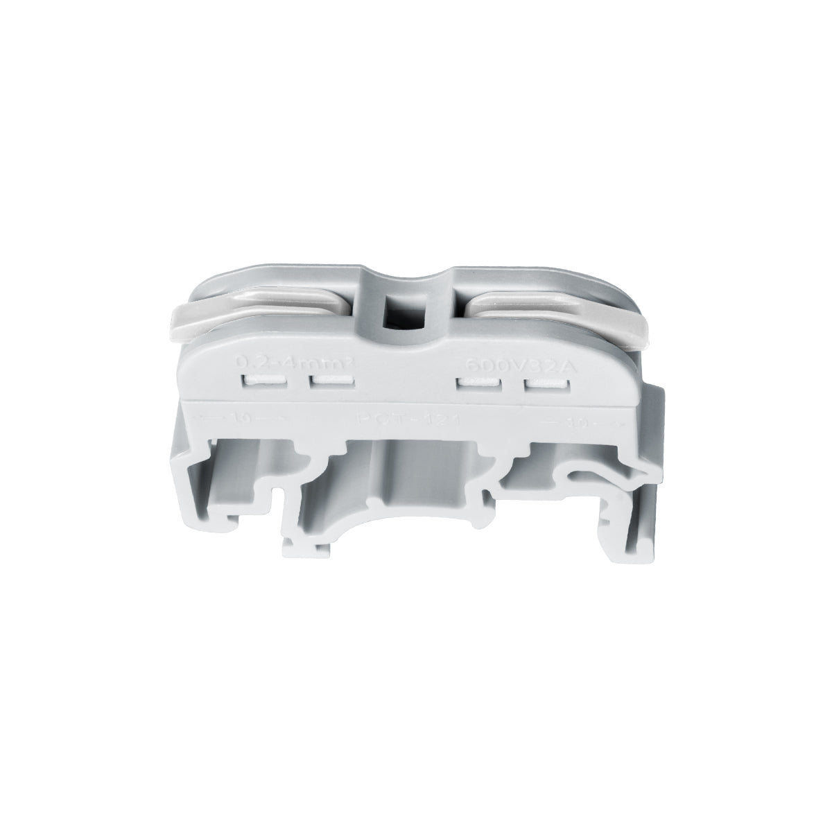 GloboStar® FAST-CONNECT 69900 Μονή Κλέμα Ράγας Ταχείας Σύνδεσης & Διακλάδωσης Καλωδίων για Ηλεκτρολογικούς Πίνακες - 1 x Είσοδος & 1 x Έξοδος με Συμβατή Διατομή Καλωδίων 0.2mm² έως 4mm² - 600V 32A Max - Μ4.5 x Π1 x Υ3.2cm - Γκρι & Λευκό - Πακέτο 10 Τεμ... - ledmania.gr