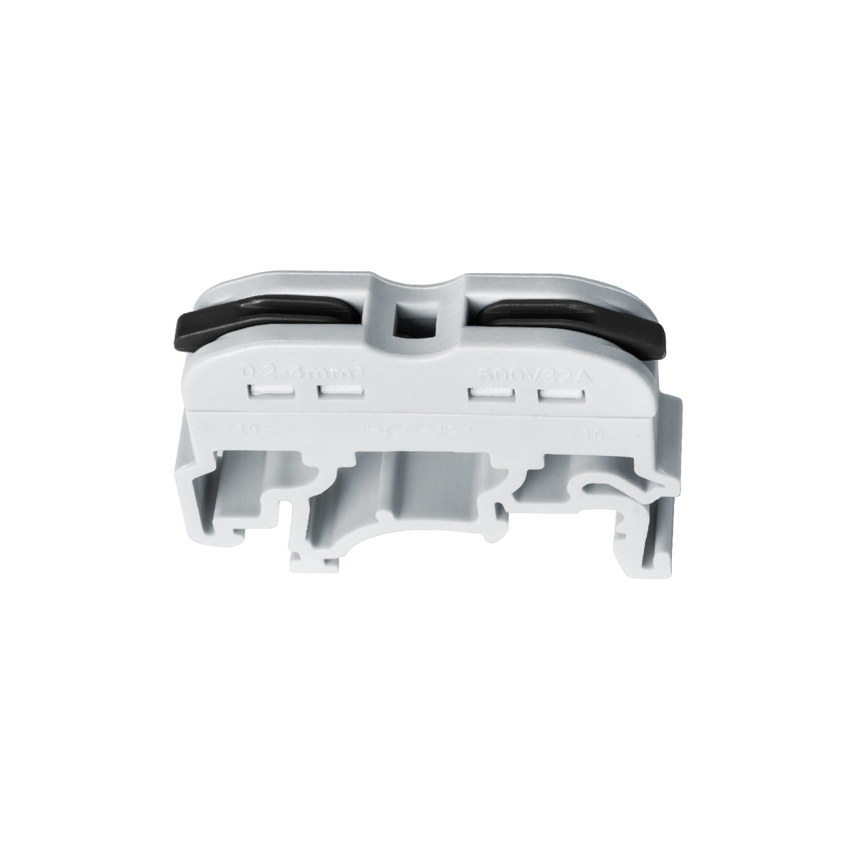 GloboStar® FAST-CONNECT 69901 Μονή Κλέμα Ράγας Ταχείας Σύνδεσης & Διακλάδωσης Καλωδίων για Ηλεκτρολογικούς Πίνακες - 1 x Είσοδος & 1 x Έξοδος με Συμβατή Διατομή Καλωδίων 0.2mm² έως 4mm² - 600V 32A Max - Μ4.5 x Π1 x Υ3.2cm - Γκρι & Μαύρο - Πακέτο 10 Τεμ... - ledmania.gr
