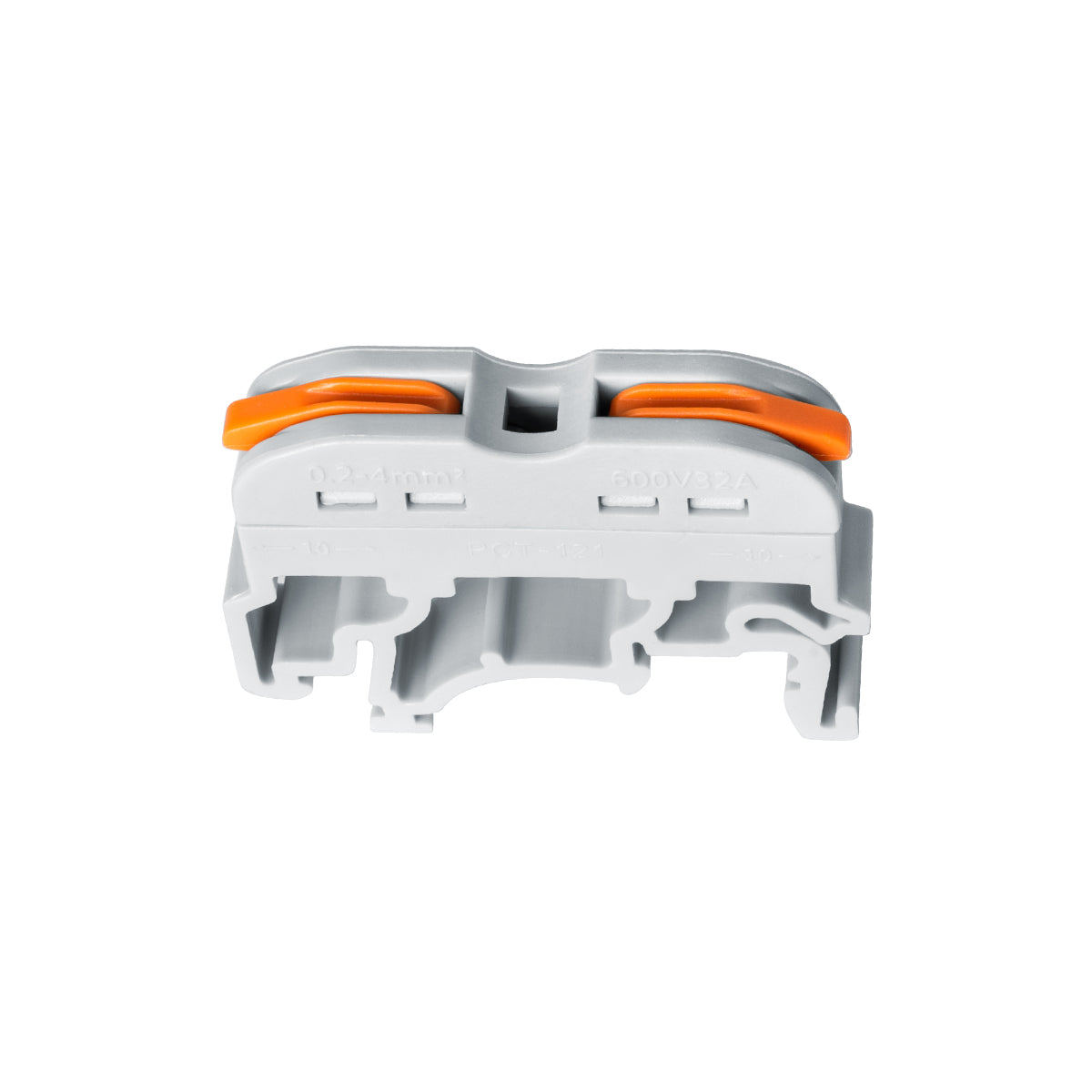 GloboStar® FAST-CONNECT 69904 Μονή Κλέμα Ράγας Ταχείας Σύνδεσης & Διακλάδωσης Καλωδίων για Ηλεκτρολογικούς Πίνακες - 1 x Είσοδος & 1 x Έξοδος με Συμβατή Διατομή Καλωδίων 0.2mm² έως 4mm² - 600V 32A Max - Μ4.5 x Π1 x Υ3.2cm - Γκρι & Πορτοκαλί - Πακέτο 10... - ledmania.gr
