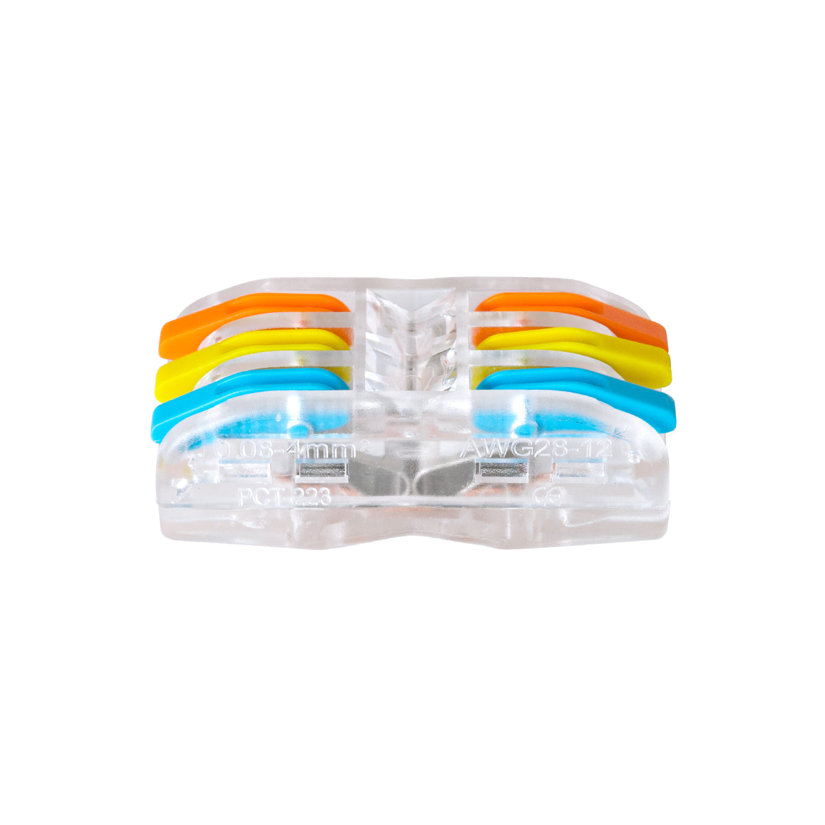 GloboStar® FAST-CONNECT 69908 Τριπλή Κλέμα Ταχείας Σύνδεσης & Διακλάδωσης Καλωδίων - 3 x Είσοδοι & 3 x Έξοδοι με Συμβατή Διατομή Καλωδίων 0.08mm² έως 2.5mm² - 250V/4KV 32A Max - Μ4 x Π4 x Υ1.5cm - Διάφανο με Πορτοκαλί, Κίτρινο & Μπλε - Πακέτο 5 Τεμαχίω... - ledmania.gr