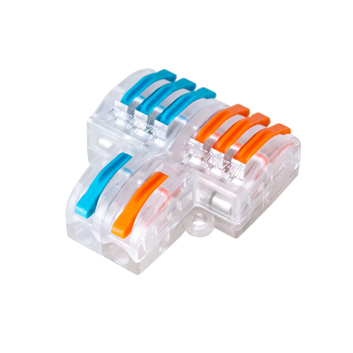 GloboStar® FAST-CONNECT 69910 Τριπλή σε Εξαπλή Κλέμα Ταχείας Σύνδεσης & Διακλάδωσης Καλωδίων - 3 x Είσοδοι & 6 x Έξοδοι με Συμβατή Διατομή Καλωδίων 0.08mm² έως 2.5mm² - 250V/4KV 32A Max - Μ3.6 x Π4 x Υ1.5cm - Διάφανο με Πορτοκαλί & Μπλε - Πακέτο 5 Τεμα... - ledmania.gr