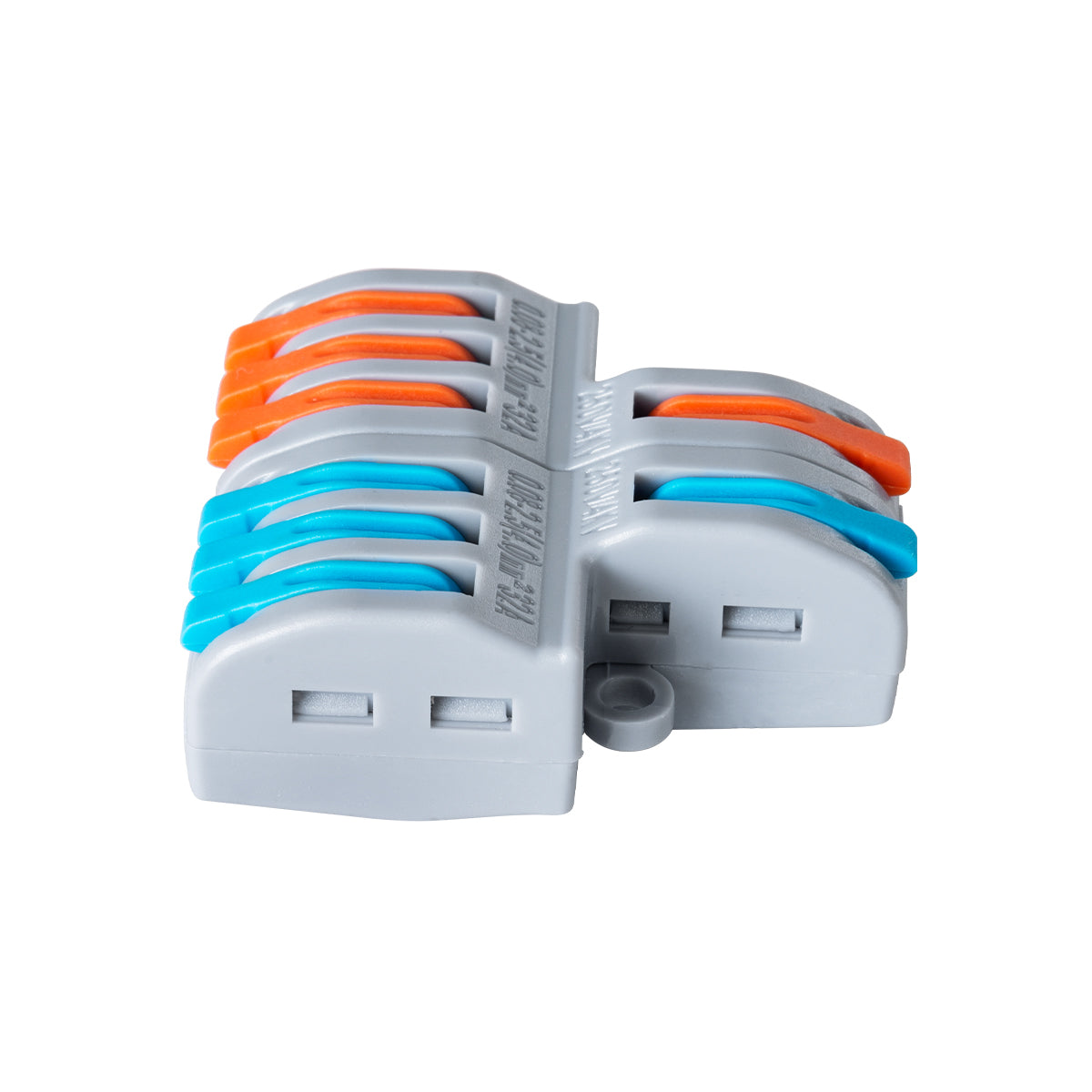 GloboStar® FAST-CONNECT 69914 Τριπλή σε Εξαπλή Κλέμα Ταχείας Σύνδεσης & Διακλάδωσης Καλωδίων - 3 x Είσοδοι & 6 x Έξοδοι με Συμβατή Διατομή Καλωδίων 0.08mm² έως 2.5mm² - 250V/4KV 32A Max - Μ3.6 x Π4 x Υ1.5cm - Γκρι με Πορτοκαλί & Μπλε - Πακέτο 5 Τεμαχίω... - ledmania.gr