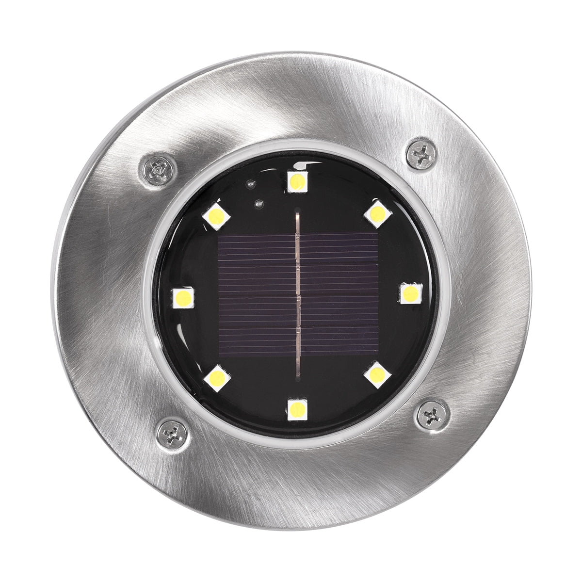 GloboStar® 69929 ΣΕΤ 4 Τεμαχίων Αυτόνομα Ηλιακά Φωτιστικά LED SMD 0.80W/Τεμ. 80lm/Τεμ. με Ενσωματωμένη Μπαταρία 600mAh - Φωτοβολταϊκό Πάνελ με Αισθητήρα Ημέρας-Νύχτας Αδιάβροχο IP65 Φανάρι Κήπου Στρογγυλό Ψυχρό Λευκό 6000K Φ12 x Υ13cm - ledmania.gr