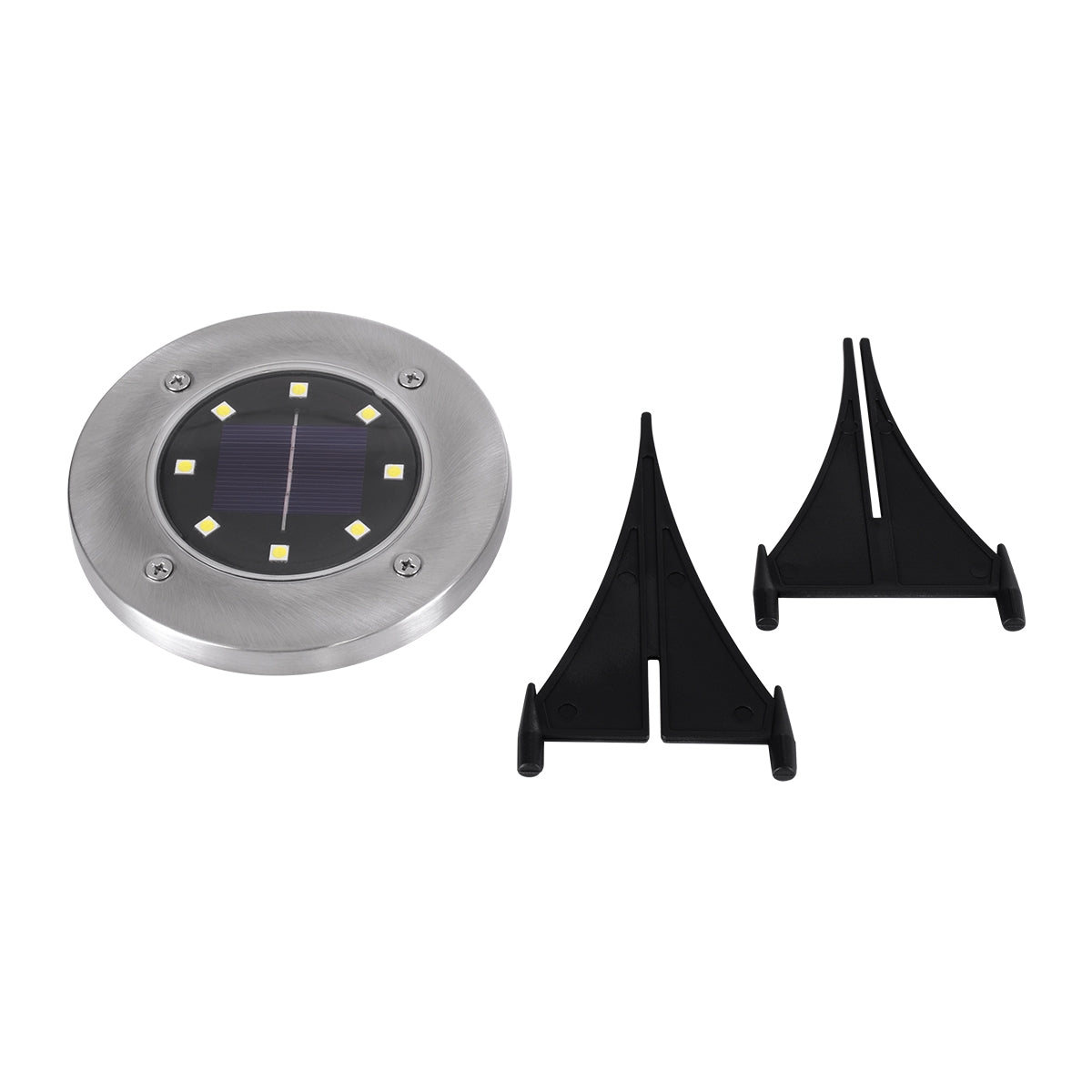 GloboStar® 69929 ΣΕΤ 4 Τεμαχίων Αυτόνομα Ηλιακά Φωτιστικά LED SMD 0.80W/Τεμ. 80lm/Τεμ. με Ενσωματωμένη Μπαταρία 600mAh - Φωτοβολταϊκό Πάνελ με Αισθητήρα Ημέρας-Νύχτας Αδιάβροχο IP65 Φανάρι Κήπου Στρογγυλό Ψυχρό Λευκό 6000K Φ12 x Υ13cm - ledmania.gr