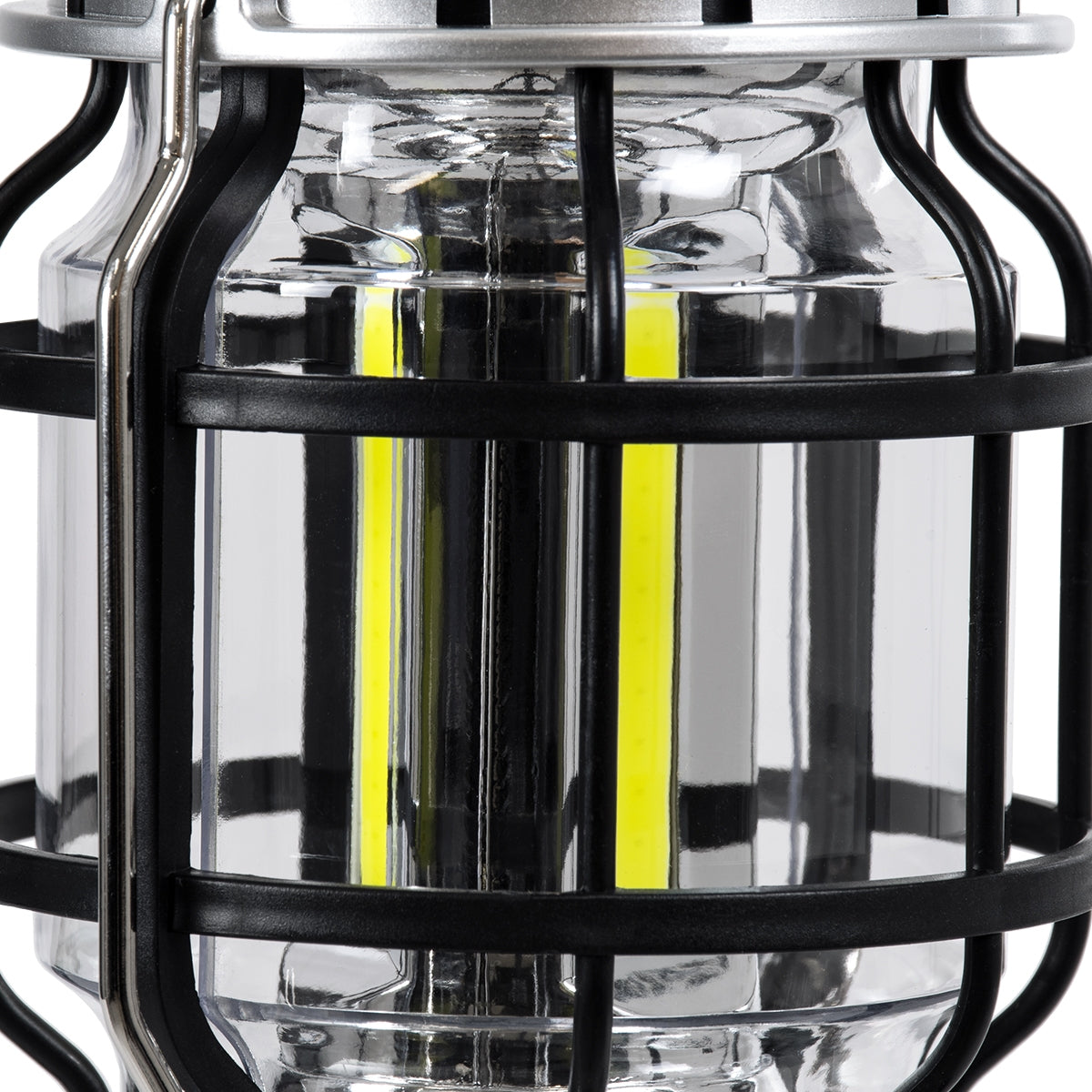 GloboStar® 69933 Αυτόνομο Επαναφορτιζόμενο Φανάρι Camping LED 5W με Επαναφορτιζόμενη Μπαταρία 18650 1200mAh Li-ion - Power Bank - Αδιάβροχο IP54 - Dimmable - Μαύρο Ασημί - Ψυχρό Λευκό 6000K Φ10.2 x Υ18cm - ledmania.gr