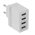 Φορτιστής USB 4 Θέσεων Wall Adapter 2 x AUTO 2.1A & 2 x 1A 5V DC Λευκός με Χρώμιο GloboStar 69997 - ledmania.gr