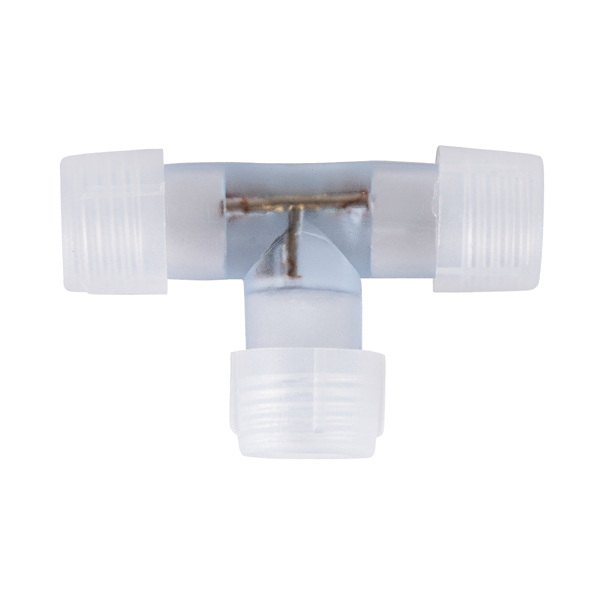 GloboStar® 70660 Σύνδεσμος T για Μονόχρωμο Φωτοσωλήνα LED 360° Degree DC 230V 2 Pin Αδιάβροχος IP68 - ledmania.gr