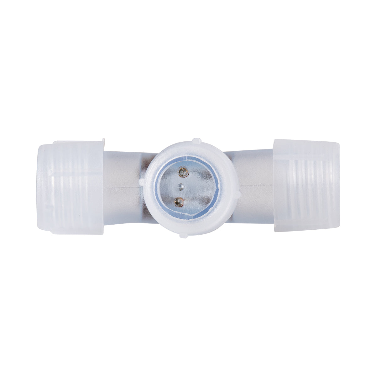GloboStar® 70660 Σύνδεσμος T για Μονόχρωμο Φωτοσωλήνα LED 360° Degree DC 230V 2 Pin Αδιάβροχος IP68 - ledmania.gr
