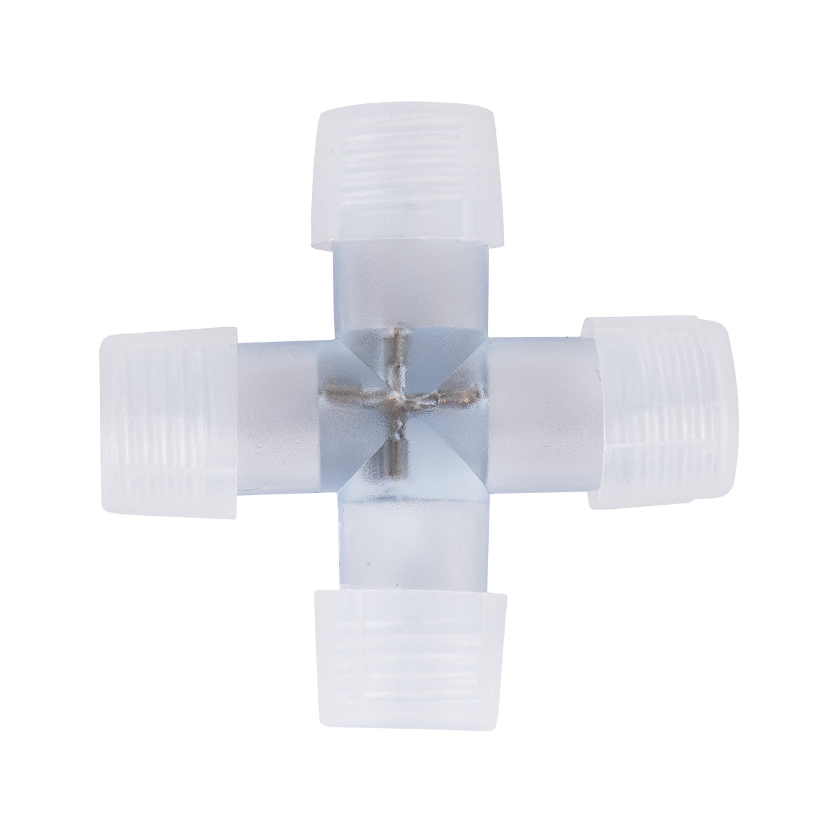 GloboStar® 70663 Σύνδεσμος Cross (+) για RGB Φωτοσωλήνα LED 360° Degree DC 230V 2 Pin Αδιάβροχος IP68 - ledmania.gr