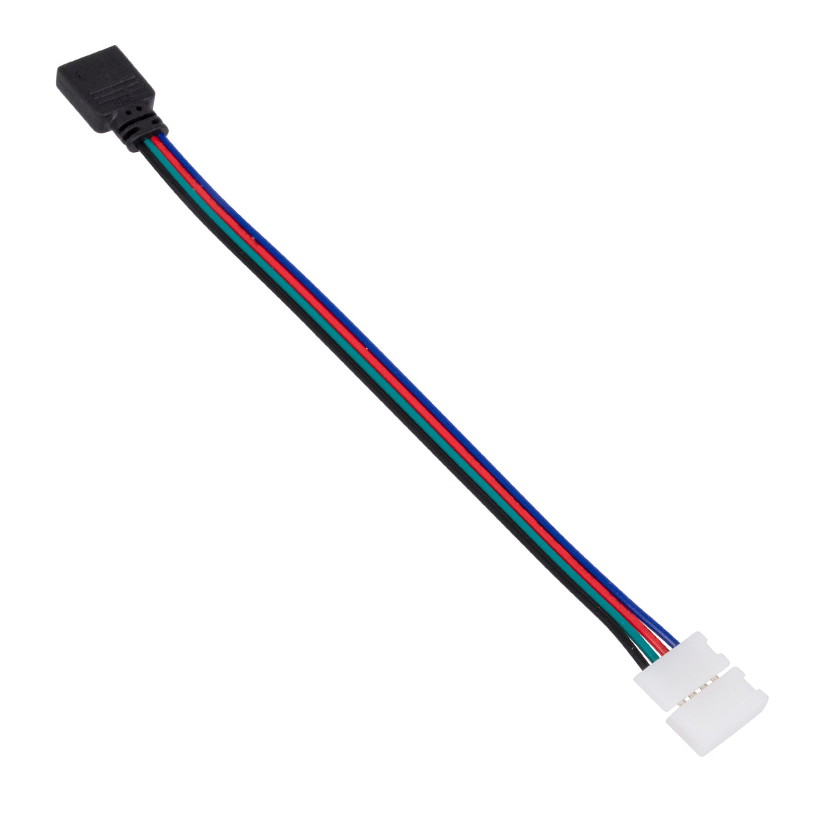 GloboStar® 70741 Ταχυσύνδεσμος Τροφοδοσίας IP20 - Strip To Power Connector 4 PIN για Ένωση 1 x RGB Ταινία LED Πλάτους 10mm - ledmania.gr