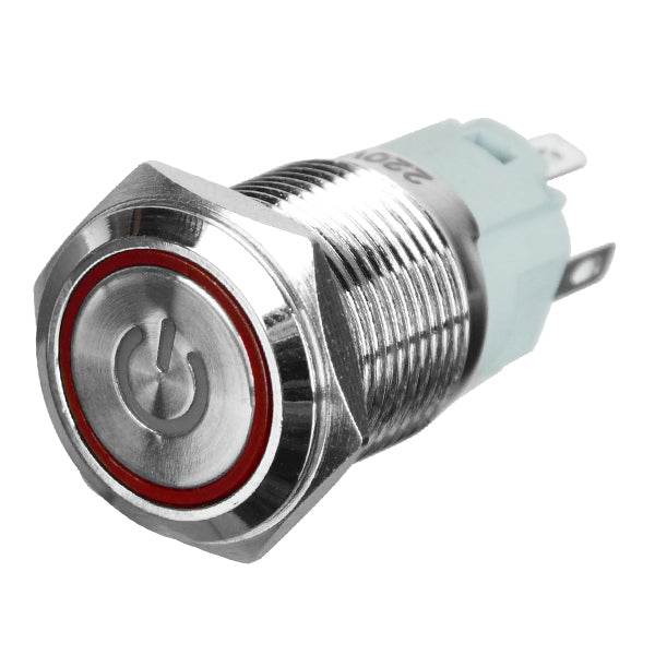 Διακοπτάκι LED PUSH ON 12 Volt 4 Ampere Κόκκινο GloboStar 05071 - ledmania.gr
