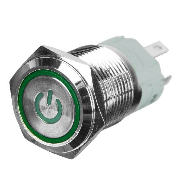 Διακοπτάκι LED PUSH ON 12 Volt 4 Ampere Πράσινο GloboStar 05070 - ledmania.gr