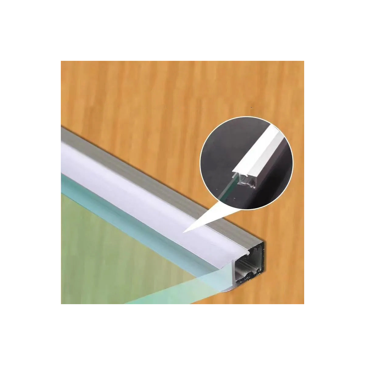 GloboStar® GLASSBOARD-PROFILE 70812-3M Προφίλ Αλουμινίου - Βάση & Ψύκτρα Ταινίας LED με Λευκό Γαλακτερό Κάλυμμα - Χρήση για Μοριακό Φωτισμό Γυαλιού Πάχους 10mm - Πατητό Κάλυμμα - Ασημί - 3 Μέτρα - Πακέτο 5 Τεμαχίων - Μ300 x Π1.7 x Υ3cm - ledmania.gr