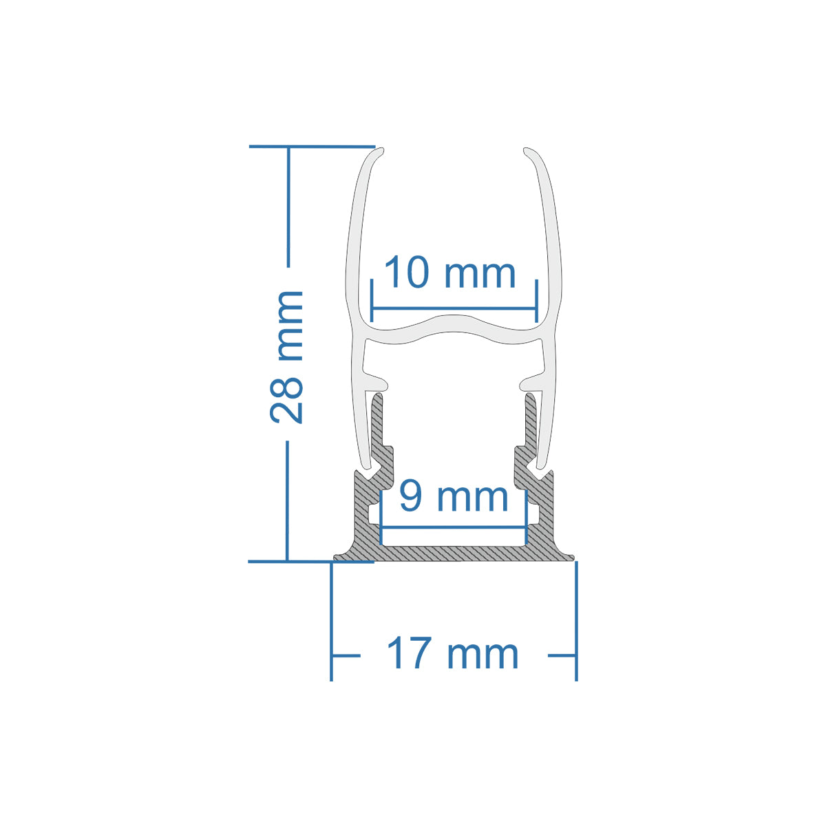 GloboStar® GLASSBOARD-PROFILE 70812-3M Προφίλ Αλουμινίου - Βάση & Ψύκτρα Ταινίας LED με Λευκό Γαλακτερό Κάλυμμα - Χρήση για Μοριακό Φωτισμό Γυαλιού Πάχους 10mm - Πατητό Κάλυμμα - Ασημί - 3 Μέτρα - Πακέτο 5 Τεμαχίων - Μ300 x Π1.7 x Υ3cm - ledmania.gr