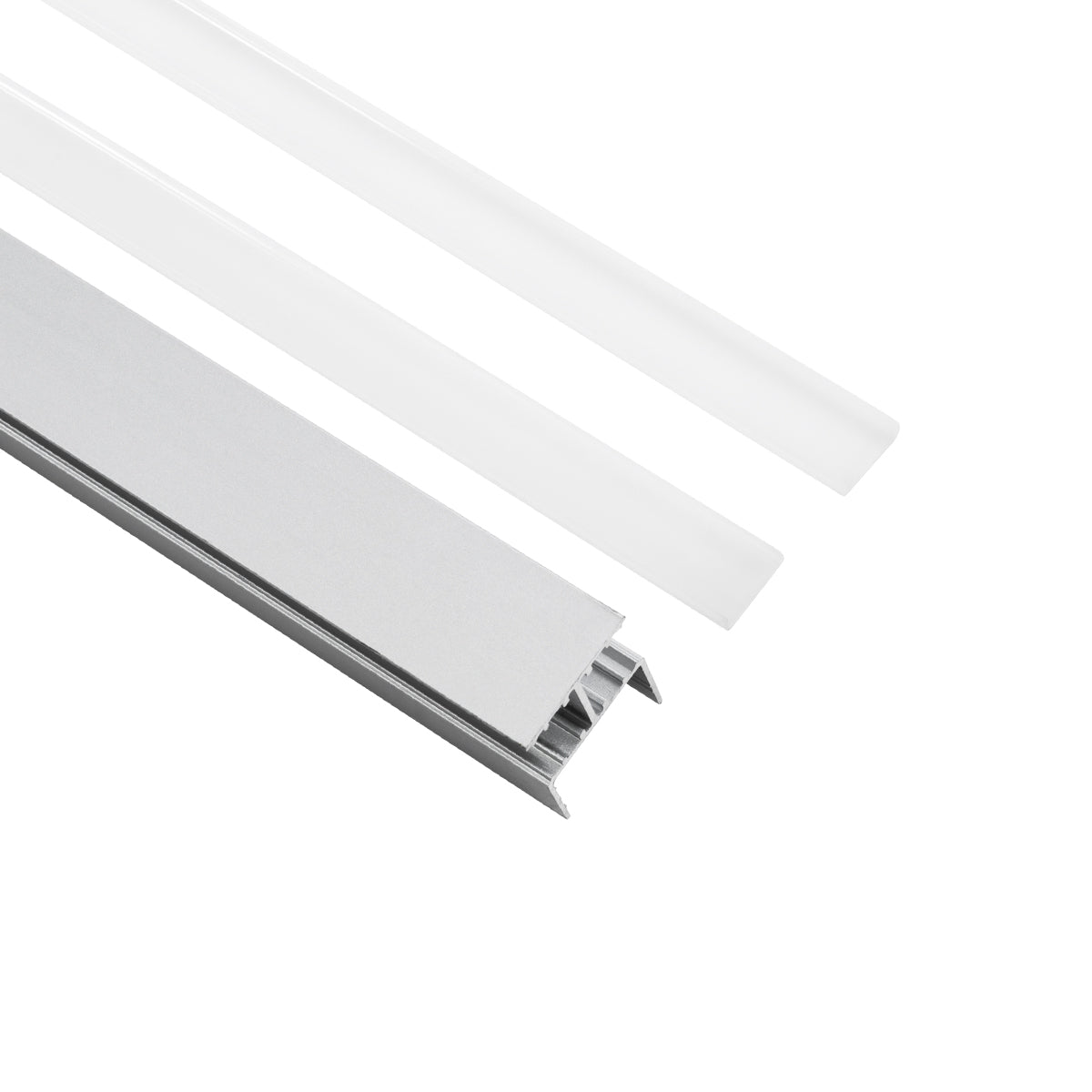 GloboStar® BOARD-PROFILE 70814-3M Προφίλ Αλουμινίου - Βάση & Ψύκτρα Ταινίας LED με Λευκό Γαλακτερό Κάλυμμα - Χρήση για Φωτισμού Ραφιού με Τοποθέτηση σε Ξύλο Πάχους 18mm - Πατητό Κάλυμμα - Ασημί - 3 Μέτρα - Πακέτο 5 Τεμαχίων - Μ300 x Π1.5 x Υ2cm - ledmania.gr