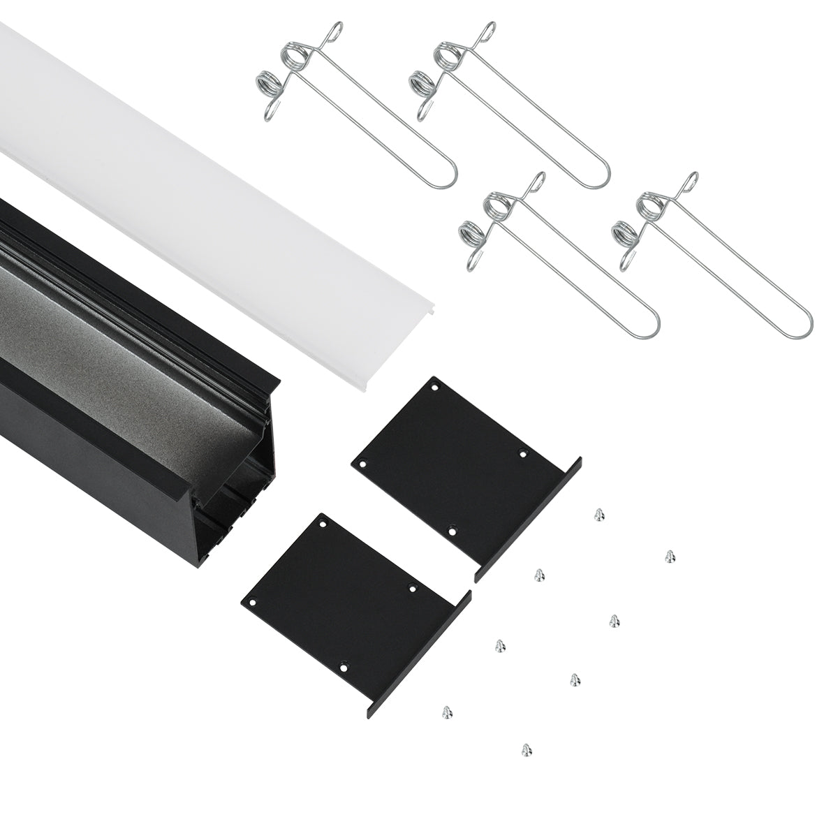 GloboStar® RECESS-PROFILE 70818-1M Προφίλ Αλουμινίου - Βάση & Ψύκτρα Ταινίας LED με Λευκό Γαλακτερό Κάλυμμα - Χωνευτή Χρήση - Πατητό Κάλυμμα - Μαύρο - 1 Μέτρο - Μ100 x Π7.5 x Υ7cm - ledmania.gr