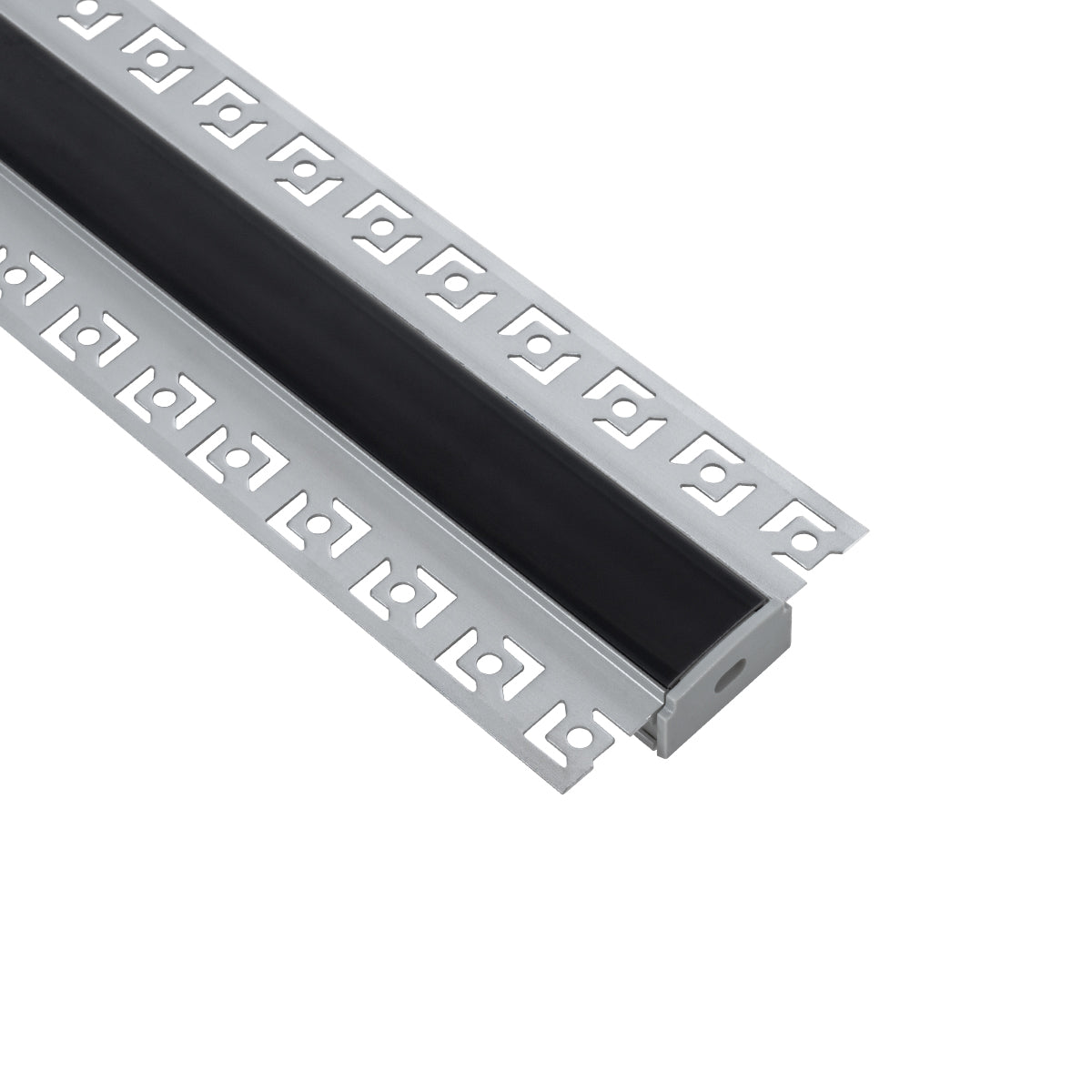 GloboStar® PLASTERBOARD-PROFILE 70820-1M Προφίλ Αλουμινίου - Βάση & Ψύκτρα Ταινίας LED με Μαύρο Φιμέ Κάλυμμα - Χωνευτή Χρήση σε Γυψοσανίδα - Trimless - Πατητό Κάλυμμα - Ασημί - 1 Μέτρο - Μ100 x Π6.7 x Υ1.4cm - ledmania.gr