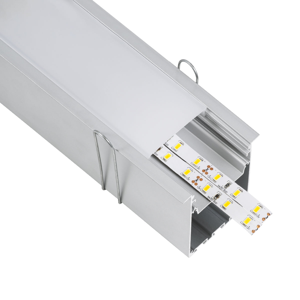 GloboStar® 70829-3M AVATAR Linear Γραμμικό Αρχιτεκτονικό Χωνευτό Προφίλ Αλουμινίου Ανοδιωμένο με Λευκό Οπάλ Κάλυμμα για 4 Σειρές Ταινίας LED Πατητό - Press On 3 Μέτρα - ledmania.gr