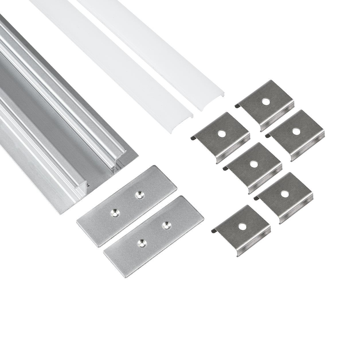 GloboStar® SURFACE-PROFILE 70844-3M Προφίλ Αλουμινίου - Βάση & Ψύκτρα Ταινίας LED με Λευκό Γαλακτερό Κάλυμμα - Επιφανειακή Χρήση Δημιουργίας Κρυφού Φωτισμού Πάνω/Κάτω - Πατητό Κάλυμμα - Ασημί - 3 Μέτρα - Μ300 x Π5 x Υ1.7cm - ledmania.gr
