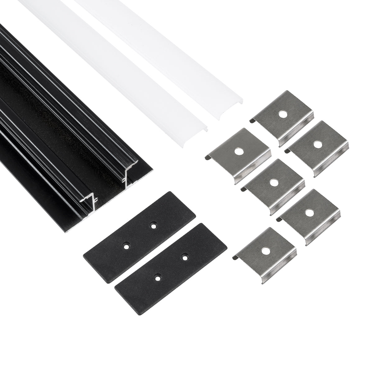 GloboStar® SURFACE-PROFILE 70845-3M Προφίλ Αλουμινίου - Βάση & Ψύκτρα Ταινίας LED με Λευκό Γαλακτερό Κάλυμμα - Επιφανειακή Χρήση Δημιουργίας Κρυφού Φωτισμού Πάνω/Κάτω - Πατητό Κάλυμμα - Μαύρο - 3 Μέτρα - Μ300 x Π5 x Υ1.7cm - ledmania.gr